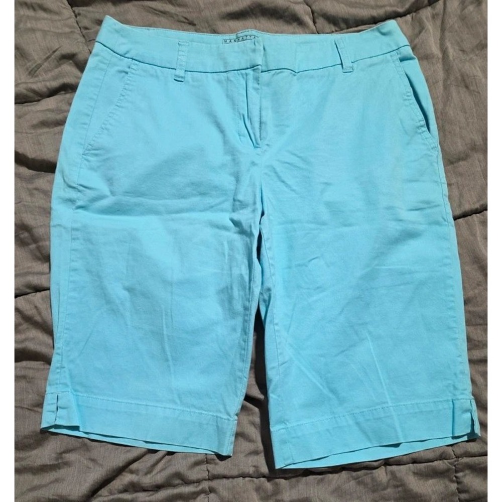 Manhattan Chino New York & Company Turquoise Blue Bermuda Shorts Women 8